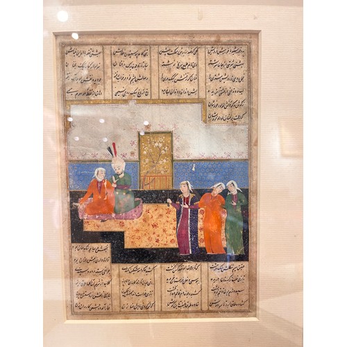 153 - 16th CenturyAn Islamic miniature of a nobleman and his harem in a palace interiorWatercolour on pape... 