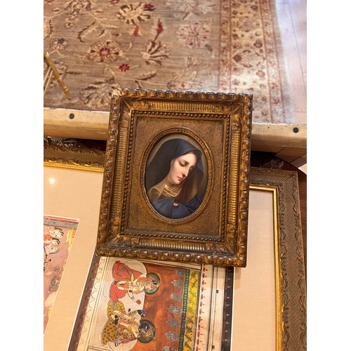 157 - After Carlo Dolci's (1616 - 1686) Madonna Del DitoA portrait of a Madonna on porcelainProperty of an... 