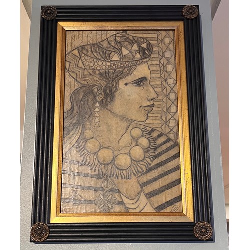 170 - Gerald A Meares, British (1911-1975)Moroccan GirlEtching on boardDimensions:(Frame) 17.5 in. (H) x 1... 