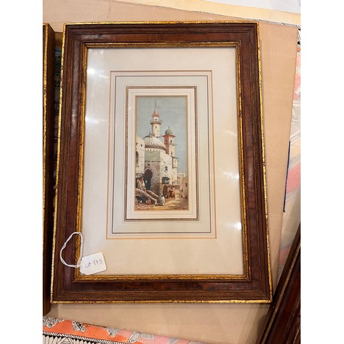 173 - CroftA pair of orientalist views of mosques (1932)Watercolour on paperOne signed and dated, lower ri... 