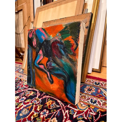 179 - Sandra RobsonAbstract Intimate SceneOil on canvasDimensions:(Canvas) 11 in. (H) x 11 in. (W)... 