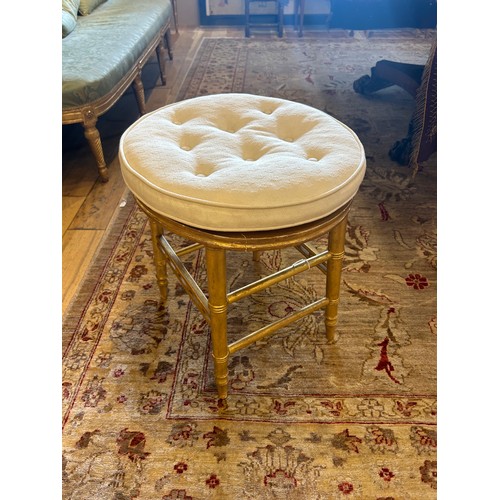 272A - Late 18th/19th Century, EnglishA small giltwood stool with caned top with modern white round squabPr... 