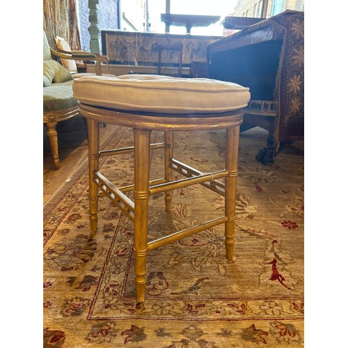 272A - Late 18th/19th Century, EnglishA small giltwood stool with caned top with modern white round squabPr... 