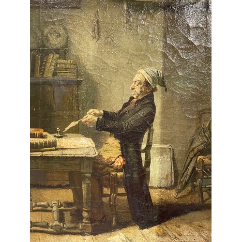 381 - Property of St Mary The BoltonsFranz Meerts (1836 - 1896)A gentleman cutting quill pensOil on canvas... 