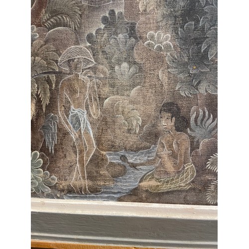 405 - F. van Beem (Dutch)Circa 1920Figures in a Vietnamese/Sumatran landscapeOil on canvasSigned versoProp... 