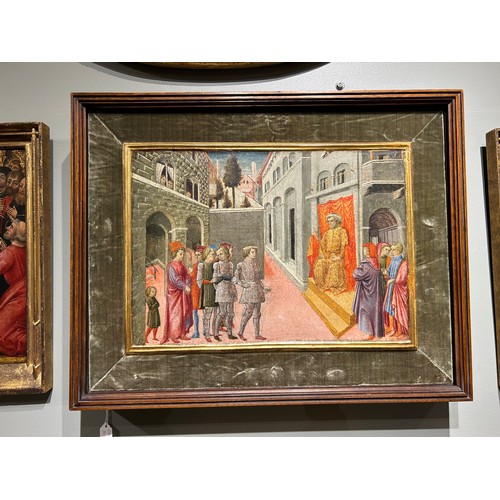 315 - Giovanni di Pietro (Active 1432 - Before 1479)A Court SceneTempera on gold ground panelOld Thomas Ag... 