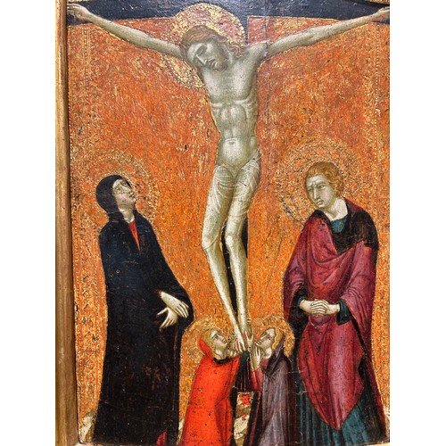 316 - The Master of Monte Oliveto (Active 1305 - 1335)Christ on the Cross with the Virgin, Saint John the ... 