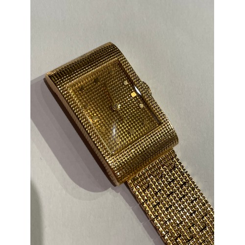 125 - BoucheronCirca 1960An 18 carat gold bracelet watchOmega Watch Co. movementWeight:Approximately 51 gr... 