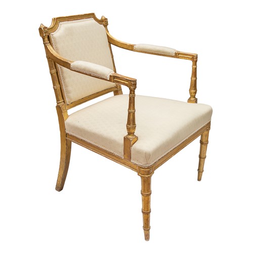 149 - Late 18th Century, EnglishA pair of small giltwood upholstered armchairsDimensions:32 in. (H) x 21.5... 