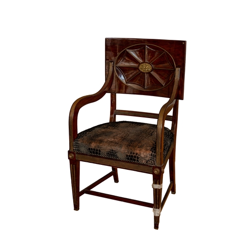 159 - RussianA fine mahogany armchairWith ormolu accoutrementProvenance: Ex-Gianni Versace collectionDimen... 