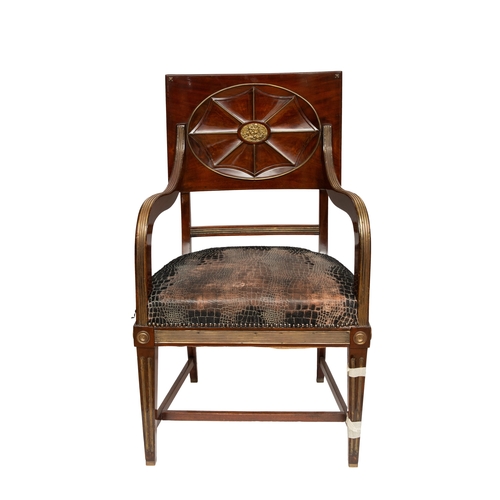 159 - RussianA fine mahogany armchairWith ormolu accoutrementProvenance: Ex-Gianni Versace collectionDimen... 