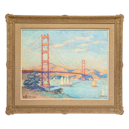 370 - Late 20th CenturySan Francisco BridgeOil on canvasDimensions:(Canvas) 25 in. (H) x 32 in. (W)(Frame)... 