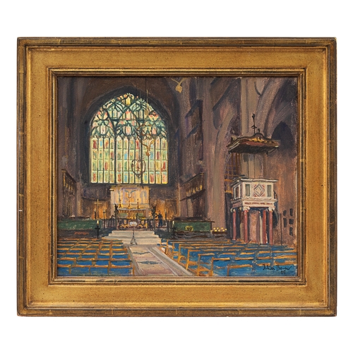 375 - Julian Barrow (b. 1939 - 2013)Holy Trinity, Sloane Street, 2005Oil on canvasSigned and dated bottom ... 