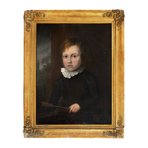 253 - Early 19th CenturyA portrait of a young boy in historical dressThe boy wearing a ruff and holding an... 