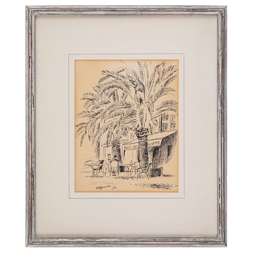 408 - George Dixon Aked (1907 - 1989)VillefranchePen and ink on paperTitled lower leftProvenance:With Kiki... 