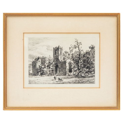 433 - Property of a Nobleman17 black printed stipple engravings:[a] view of lake with church steeple, brid... 