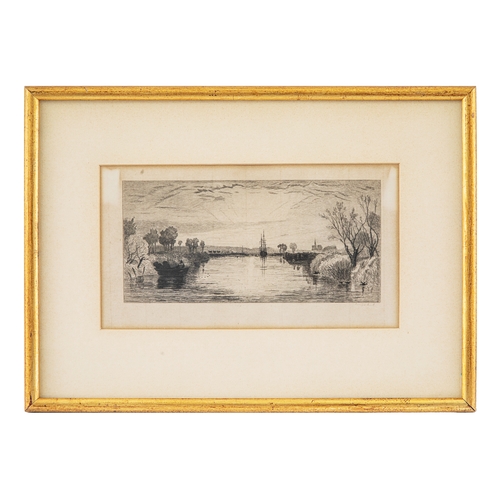 433 - Property of a Nobleman17 black printed stipple engravings:[a] view of lake with church steeple, brid... 