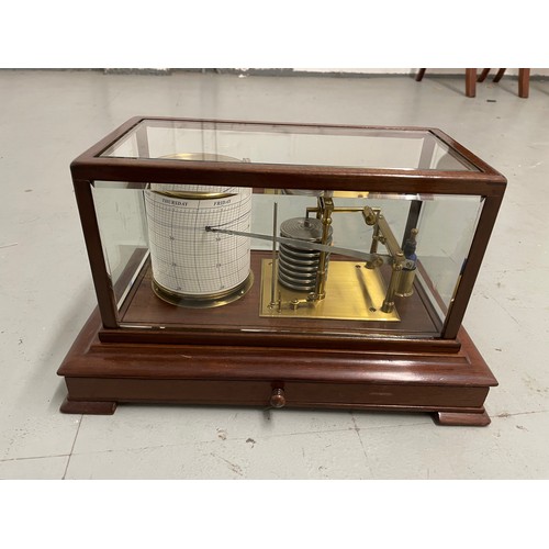 491 - 19th CenturyA mahogany and glass case barographWith central drawerProperty of a noblemanTo be sold w... 