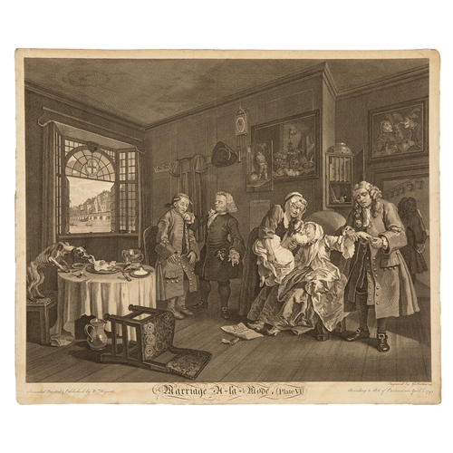 508 - William Hogarth (1697 - 1764)Marriage A-la-ModeThe complete set of six engravings1745Published Willi... 