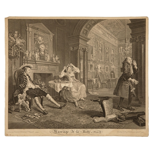 508 - William Hogarth (1697 - 1764)Marriage A-la-ModeThe complete set of six engravings1745Published Willi... 