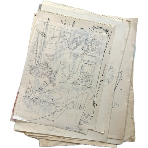 523 - Peter Samuelson (1912 - 1996)A group of 15 drawings and paintingsMixed media on paper