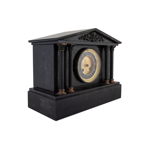 471A - VictorianA 'hands-free' black slate marble mantel clockTo be sold without reserveDimensions:... 