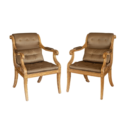 147 - Regency, Circa 1810A pair of giltwood upholstered armchairsIn the manner of Henry HollandProvenance:... 