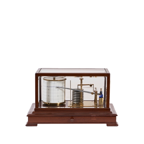 491 - 19th CenturyA mahogany and glass case barographWith central drawerProperty of a noblemanTo be sold w... 