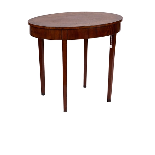 233 - Early 19th CenturyA mahogany oval occasional table, with chequered inlayTo be sold without reservePr... 