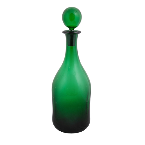 459 - 20th CenturyFour handblown green glass bottles with stoppersProperty of a noblemanDimensions:13 in. ... 