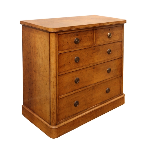 247 - VictorianA burr walnut chest of drawersWith drawers 2 over 3Dimensions:42 in. (H) x 42 in. (W) x 19.... 