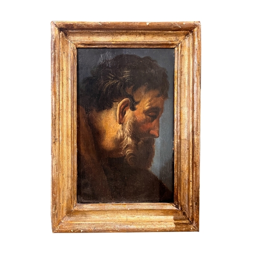 254 - 17th centuryItalian SchoolPortrait of a man in contemplationDimensions:(Canvas) 12 in. (H) x 8 in. (... 