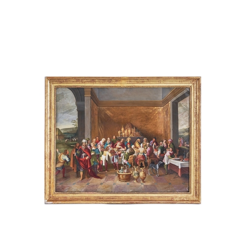 262A - Studio of Hieronymus II Francken Anvers (1578 - 1623)Belshazzar's FeastOil on copperDimensions:(Pane... 