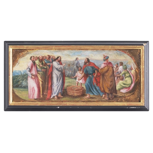 262 - Florentine, 16th centuryFeeding of the five thousandOld label versoOil on panel Dimensions... 