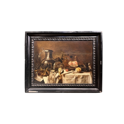 270 - 17th CenturyFlemishCircle of Pieter ClaeszStill life on a draped tableOil on panelDimensions:(Canvas... 