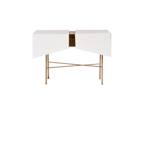 189 - Contemporary A console table with brass standDimensions:33.5 in. (H) x 47 in. (W) x 14 in. (D)... 