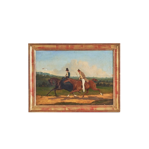 307 - Attributed to Alfred de Dreux (1810 - 1860)A morning rideOil on canvasDimensions:(Canvas) 12.5 in. (... 