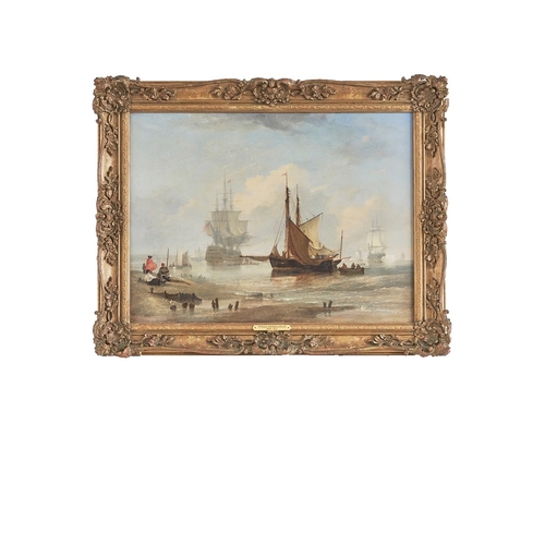 321 - William Adolphus Knell (1801 - 1875)Ships at seaOil on canvasDimensions:(Canvas) 18 in (H) x 24 in (... 