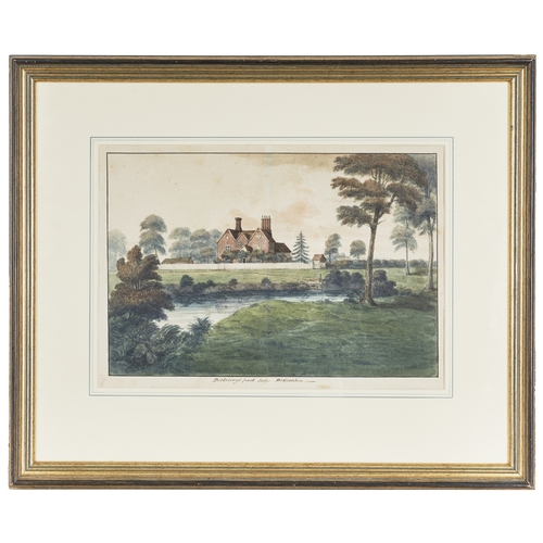 399 - Thomas Fisher F. S. A. (1782 - 1836), Bickering's Park Lodge, Bedfordshire, Circa 1820Watercolour on... 