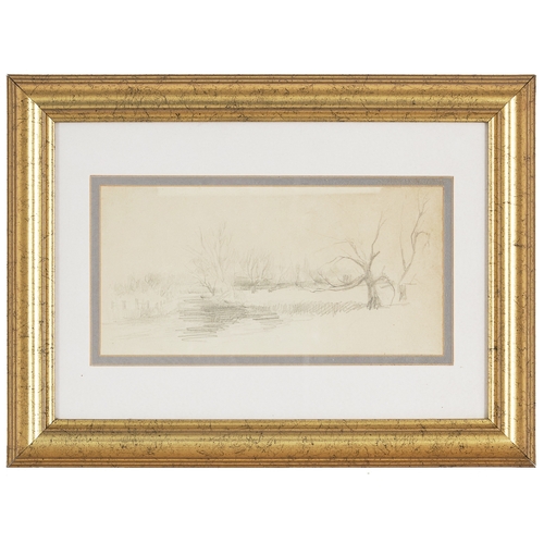 418A - A. Lincoln Taber A. P. S. (1941 - 1989)Landscape, Flatford, 1978Graphite on paperProvenance: With au... 