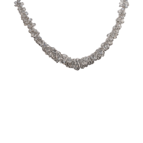 95 - EuropeanContemporaryA stylish moonstone and silver fringe necklaceEach stone spectacle setDimensions... 