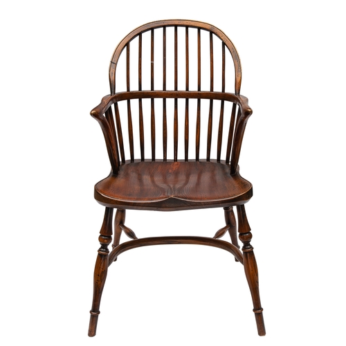 202 - 19th CenturyA pair of high-backed Windsor chairsOf ash and elmDimensions:37 in. (H) x 19.5 in. (W) x... 