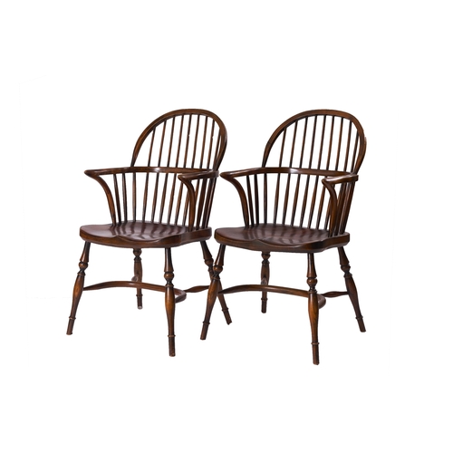 202 - 19th CenturyA pair of high-backed Windsor chairsOf ash and elmDimensions:37 in. (H) x 19.5 in. (W) x... 