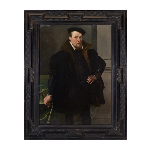 274 - Martin de Vos (1532 - 1603)A portrait of a gentlemanOil on panelSigned middle right, 'AD VOS F'Inscr... 