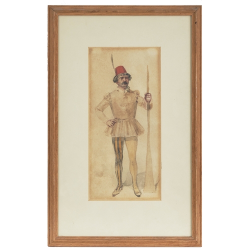 434 - Jean de Paleologu (1855 - 1942)Two costume designsWatercolour on paper[a] A gentleman in historical ... 