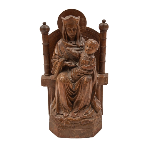 455 - ContinentalCirca 1780-1810Madonna and ChildCarved in fruitwood Dimensions: 13.25 in. (H) x 8.25 in. ... 