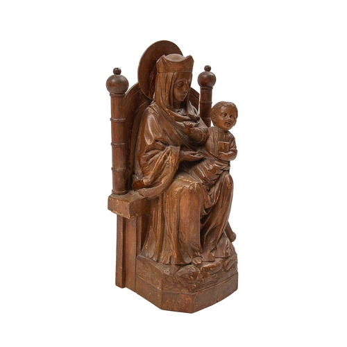 455 - ContinentalCirca 1780-1810Madonna and ChildCarved in fruitwood Dimensions: 13.25 in. (H) x 8.25 in. ... 