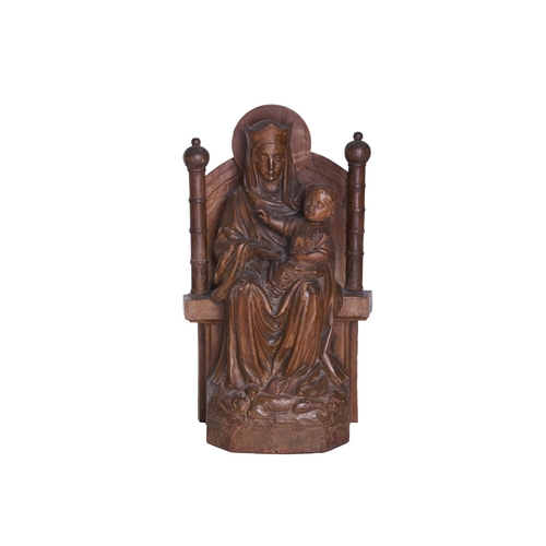 455 - ContinentalCirca 1780-1810Madonna and ChildCarved in fruitwood Dimensions: 13.25 in. (H) x 8.25 in. ... 