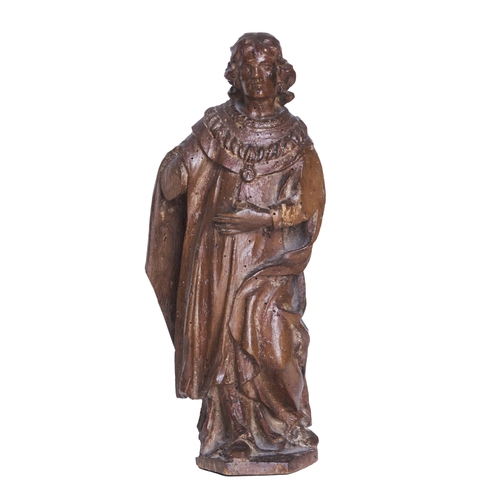 480 - French16/17th CenturyA carved wood statue of St James the Great of CompostelaDimensions:12 in. (H) x... 