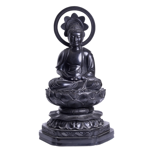 493 - Japanese19th CenturyEdo PeriodA fine amitabha Buddha in meditationThe Buddha in a seated position wi... 